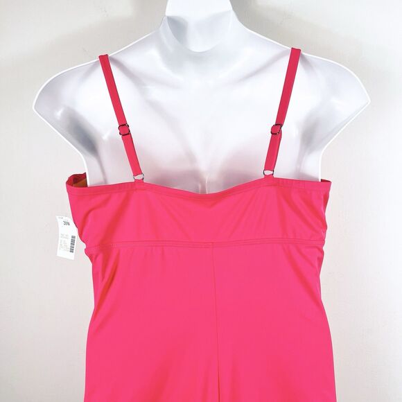 Catherines Size 20W One Piece Swimsuit Hot Pink Ruched Padded Slimming NEW *READ - Picture 6 of 11